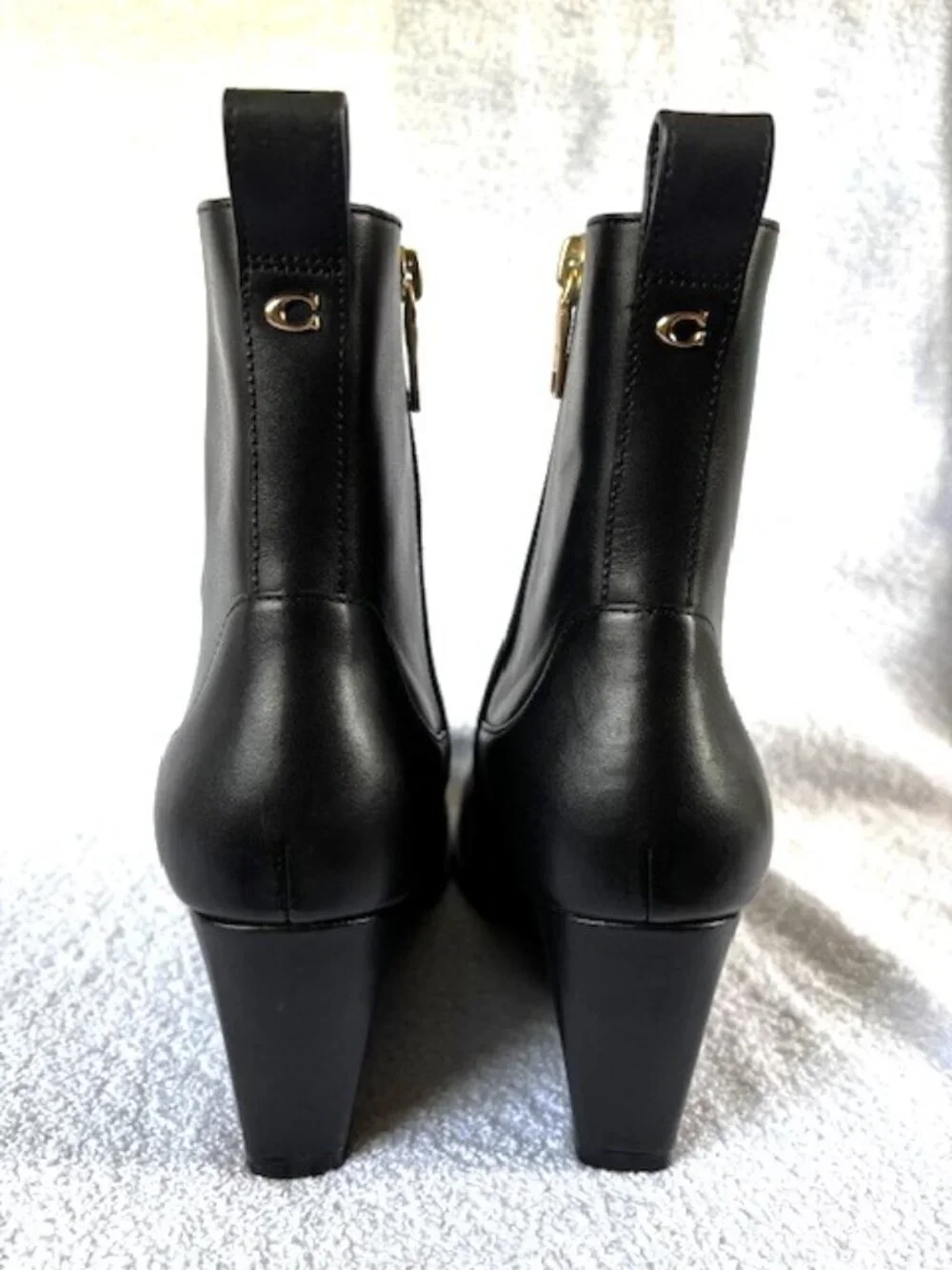 Coach Josephine black leather wedge bootie NWOT Size 8-1/2 - Picture 5 of 13